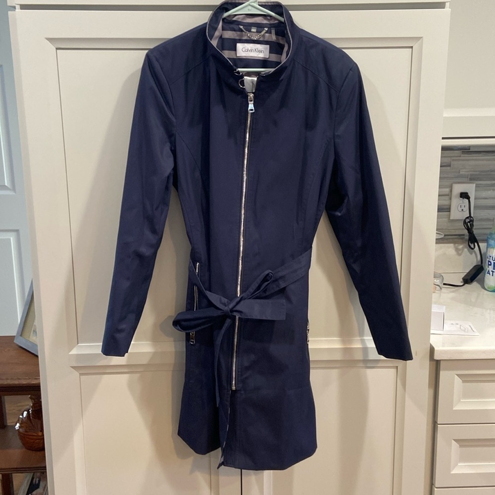 Calvin Klein NWOT Full Zip Rain Jacket Size XL Navy
